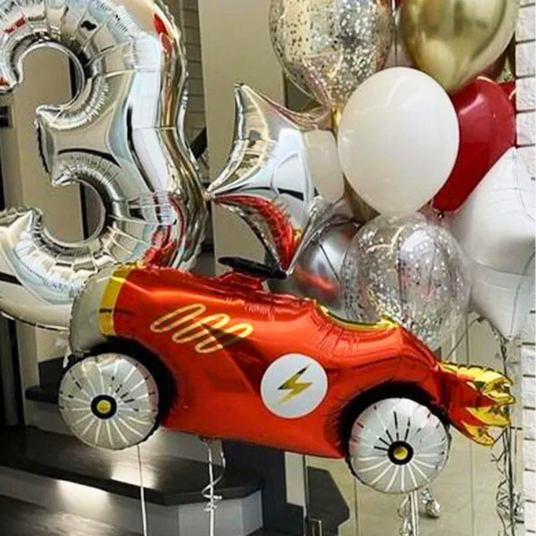 Party Deco foil red car balloon, red car shaped balloon, foil shape balloon 111cm, race car balloon, super shape balloon, large red car balloon, birthday party balloon, car themed balloon, event decoration balloon, race car party decoration
Meta Title: