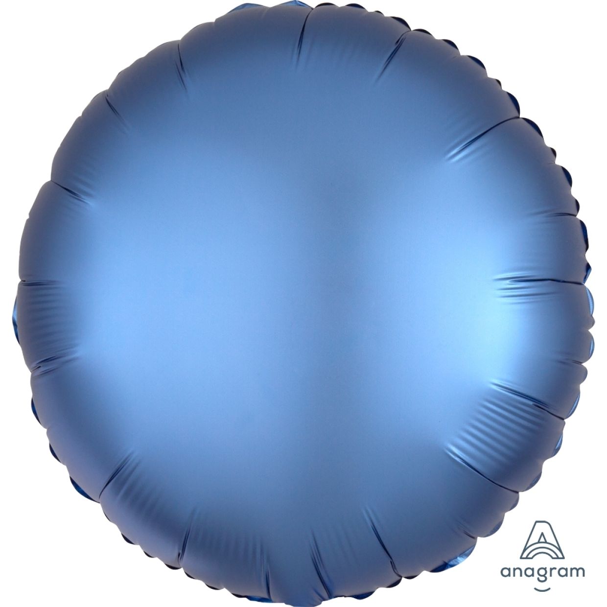 Satin Luxe Azure Blue Anagram Round Foil Balloon 45cm (18")