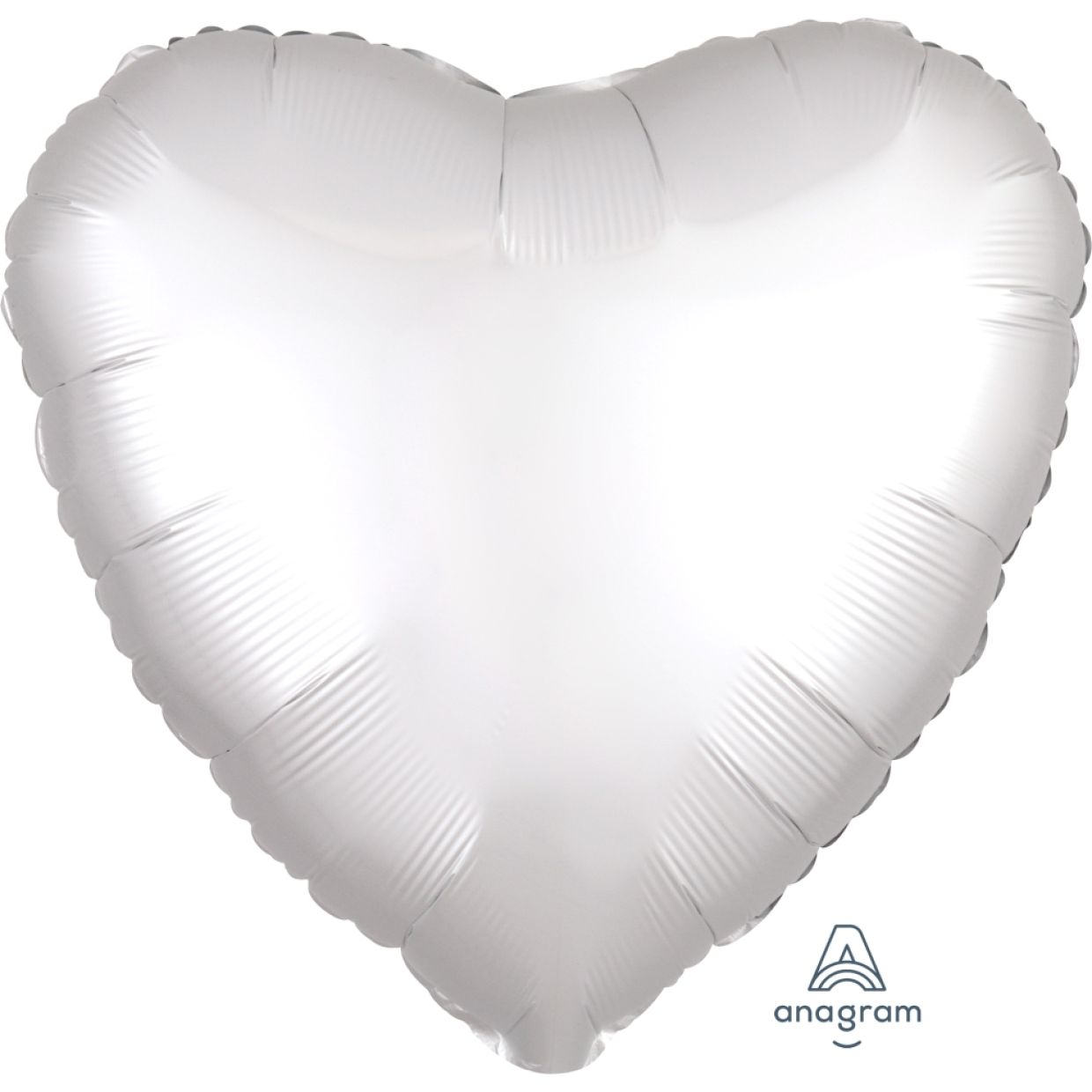 Satin Luxe White Anagram Heart Foil Balloon 45cm (18")