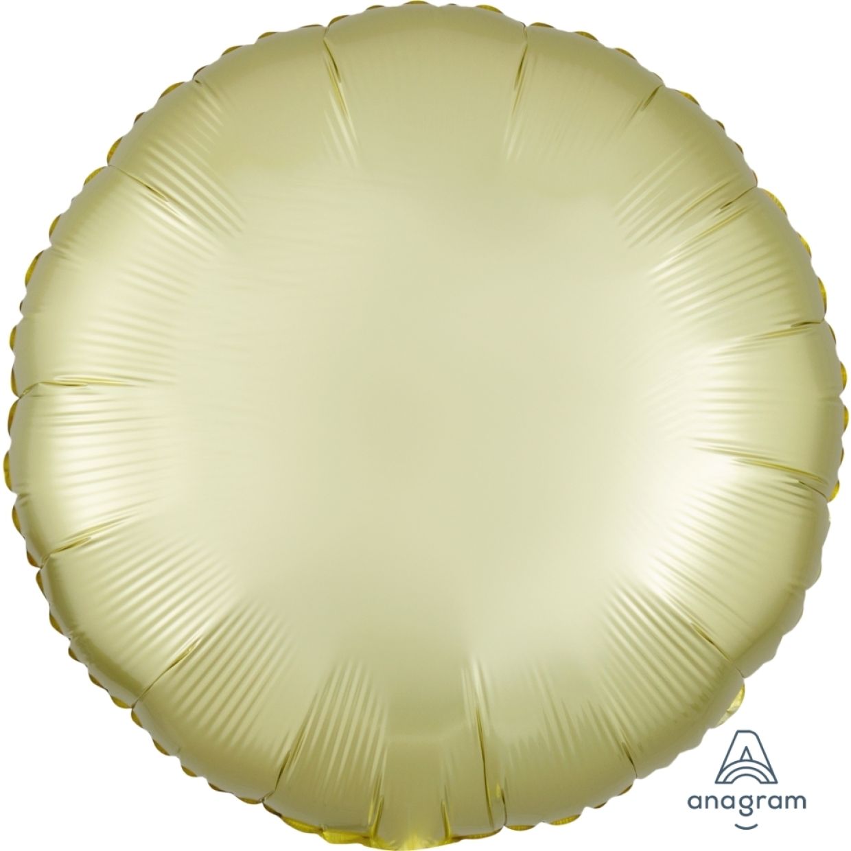 Satin Luxe Pastel Yellow Anagram Round Foil Balloon 45cm (18")