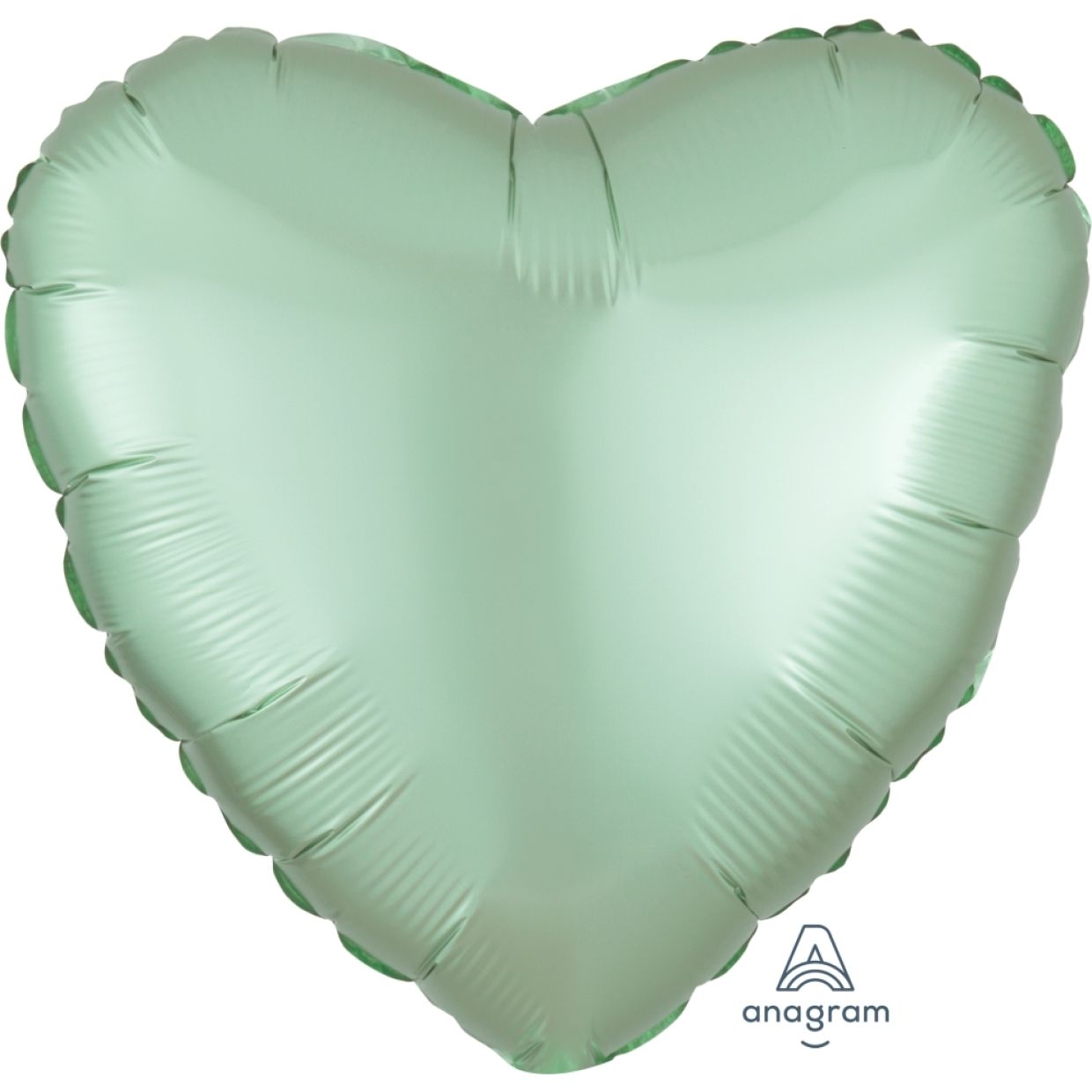 Satin Luxe Pastel Mint Anagram Heart Foil Balloon 45cm (18")