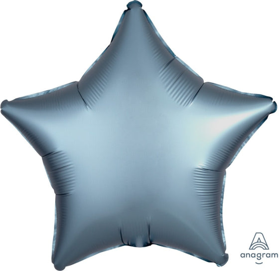 Satin Luxe Steel Blue Anagram Star Foil Balloon 45cm (18")