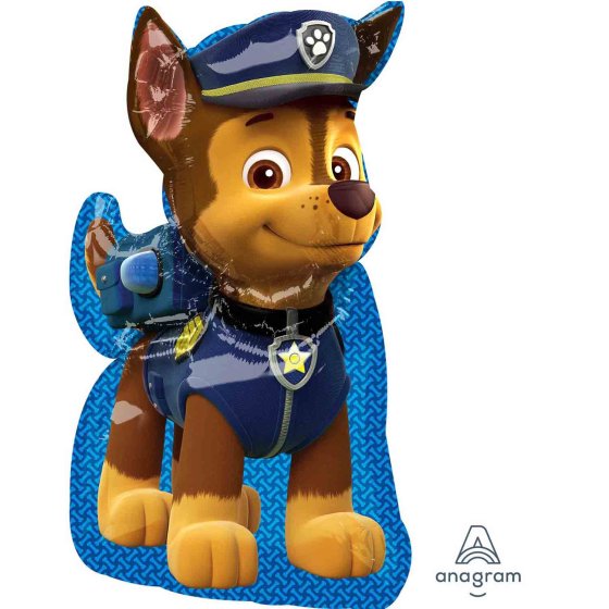 Amscan Paw Patrol Chase supershape foil balloon, Chase balloon for kids’ parties, Paw Patrol birthday decorations, Chase party décor, balloon bouquet centrepiece.