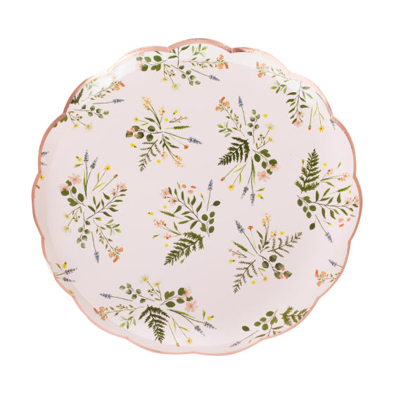 floral paper plates, foiled paper plates, tea party plates, scalloped paper plates, floral party plates, afternoon tea plates, decorative paper plates, paper plates for tea parties, garden party plates, bridal shower plates, party plates with floral design, elegant paper plates, floral themed party supplies, scalloped edge plates, 8 pack paper plates, elegant tableware for parties, stylish paper plates, eco-friendly paper plates, foil paper plates, delicate foliage plates, party plates for celebrations.
