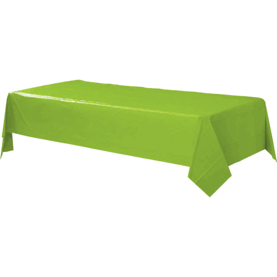 Amscan paper tablecover kiwi, green paper tablecover, disposable tablecover 1.37m x 2.74m, party tablecover, eco-friendly table cover, solid colour tablecover, event table decor, birthday party tablecloth