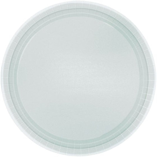 Silver Round Paper Amscan Plates | 8 Pack (23cm & 17cm)