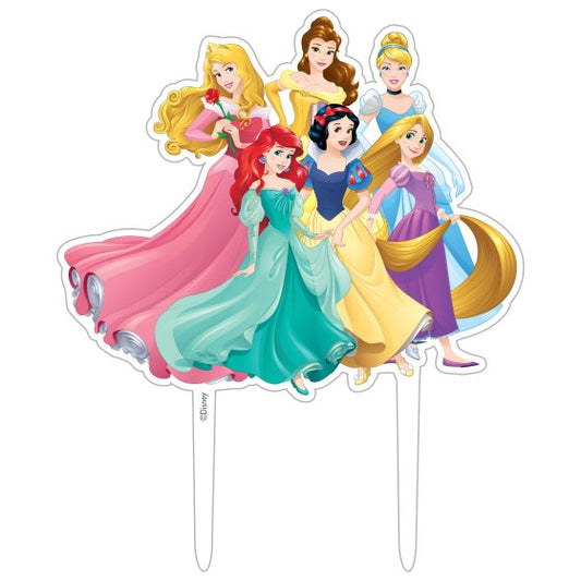 Disney Princess cake topper, acrylic cake topper, birthday cake decoration, Disney Princesses, Belle cake topper, Cinderella cake topper, Rapunzel cake topper, Snow White cake topper, Ariel cake topper, Aurora cake topper, birthday party supplies, reusable cake topper, princess cake topper, elegant cake topper