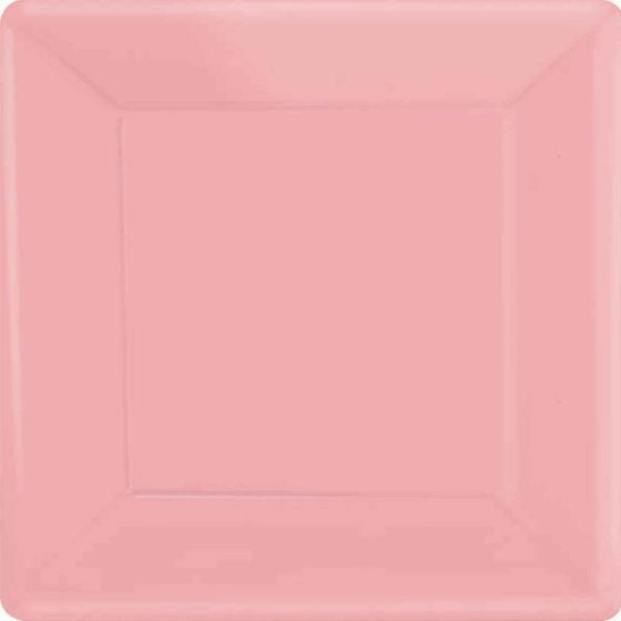 New Pink (17cm, 23cm, & 26cm) Square Paper Amscan Plates | 20 Pack