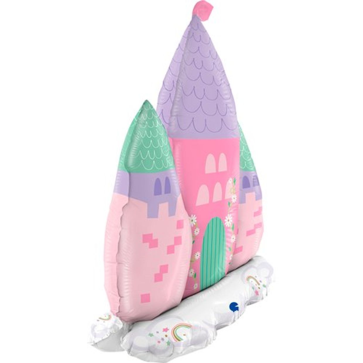 Grabo Standups Foil Shape Magical Castle, 76cm foil castle, fairytale party decoration, princess party decor, castle-shaped balloon, magical theme party supplies, reusable party prop, air or helium foil balloon, party backdrop decoration, Grabo castle balloon, kids party supplies.