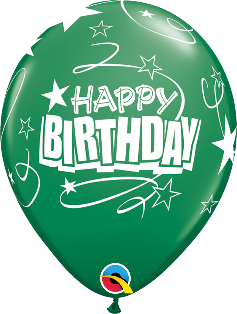 Latex Birthday Balloons - Stars and Loops Print