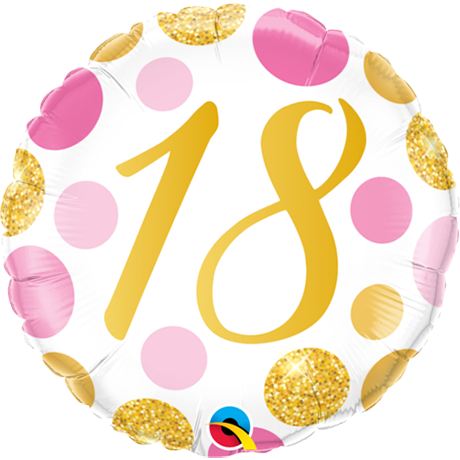 45 cm Round Pink and Gold Milestone Birthday Balloons