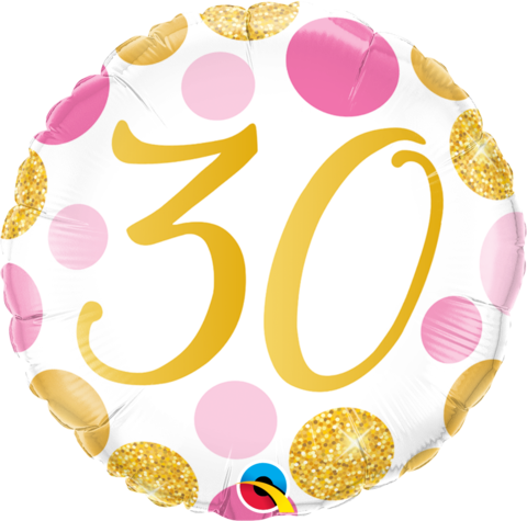 45 cm Round Pink and Gold Milestone Birthday Balloons