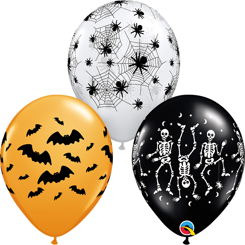Halloween Spooky Latex Balloons Assortment - Set of 10