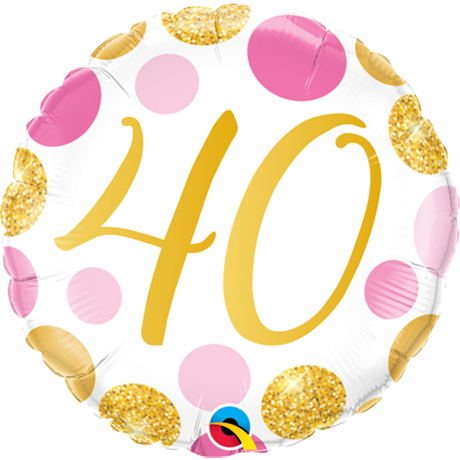 45 cm Round Pink and Gold Milestone Birthday Balloons