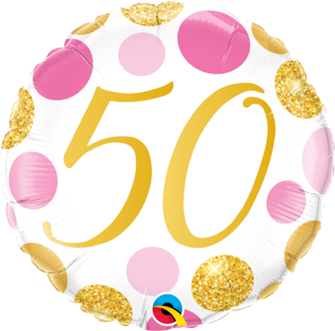 45 cm Round Pink and Gold Milestone Birthday Balloons