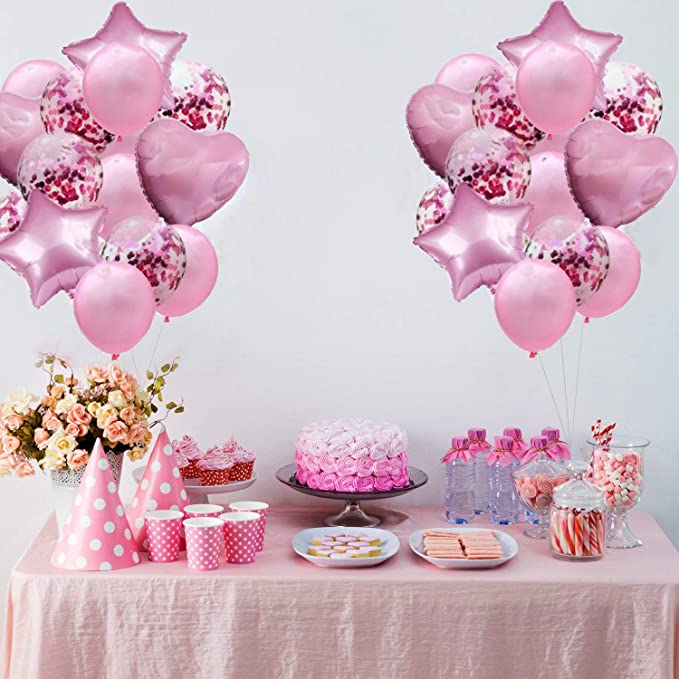 pink balloon bouquet, pink party balloons, pink foil balloons, pink latex balloons, pink confetti balloons, baby shower balloons, gender reveal balloons, birthday party balloons, anniversary balloons, wedding balloons, bridal shower balloons, engagement party balloons, helium balloons, air-filled balloons, reusable foil balloons, party decorations, event decor, milestone celebration balloons, premium quality balloons, pink and white balloons, themed party decorations, elegant balloon bouquet