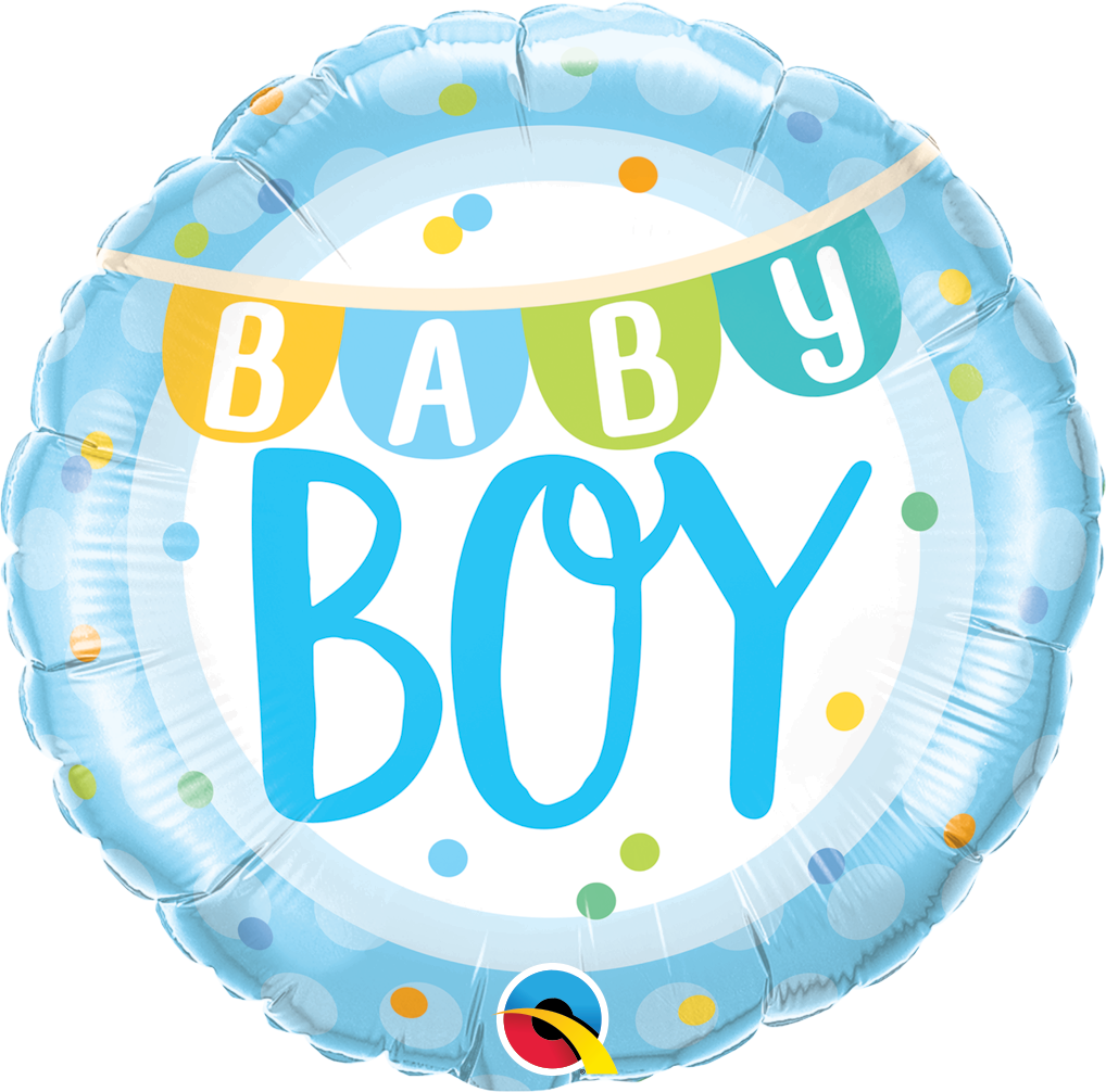 Baby Boy Blue Round Foil Balloon