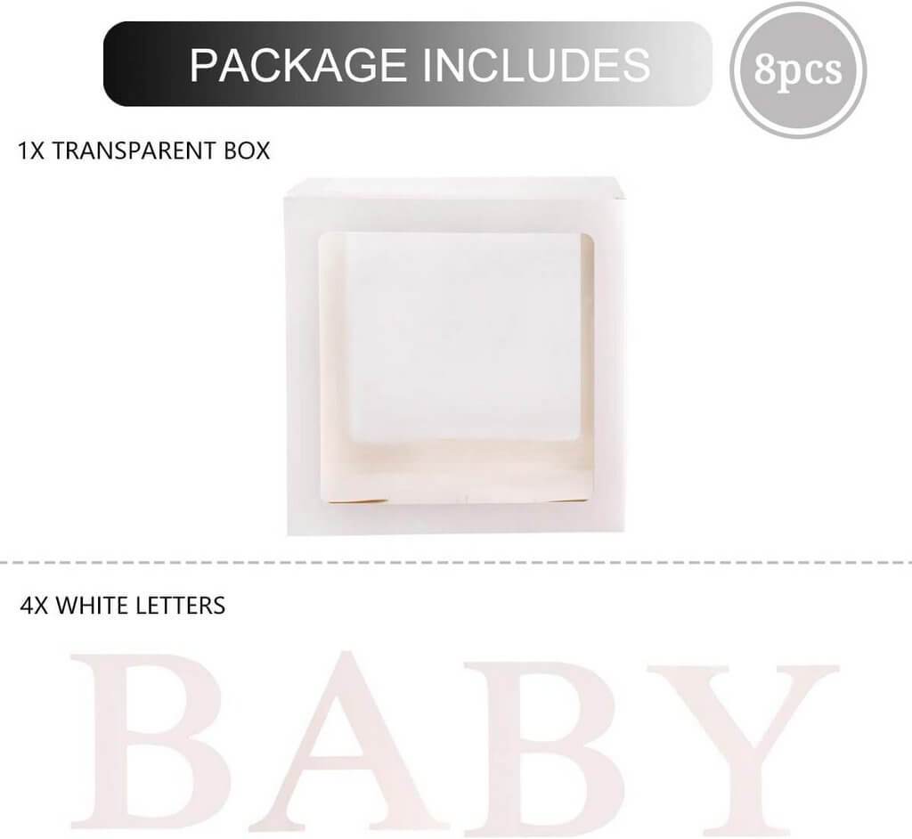 Transparent BABY Balloon Cube Boxes