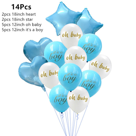 blue baby shower balloons, it's a boy balloons, oh baby balloons, blue and white balloon bouquet, baby boy party decorations, baby shower balloon set, helium balloons for baby shower, blue foil star balloons, blue foil heart balloons, printed latex balloons, baby shower decor, blue and white party balloons, newborn celebration balloons, baby shower balloon arrangement, blue confetti balloons