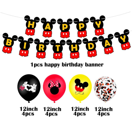 Mickey Mouse Theme Balloons and Banner Set