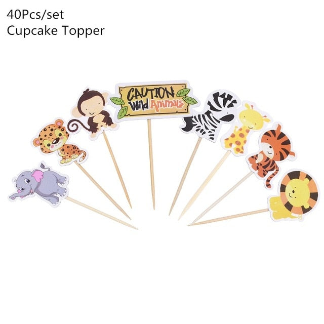 Jungle Theme Balloons and Banners Decoration Set