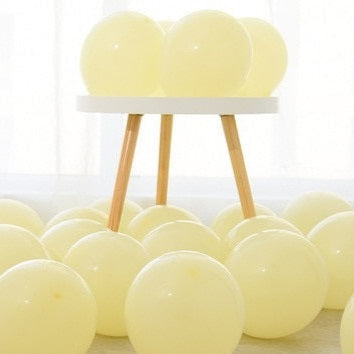 10" Pastel Yellow macaron latex balloons, 20 pack, premium quality latex balloons, pastel yellow party balloons, wedding décor, birthday balloons, baby shower balloons, helium and air-filled balloons, stylish event balloons, indoor and outdoor balloons.