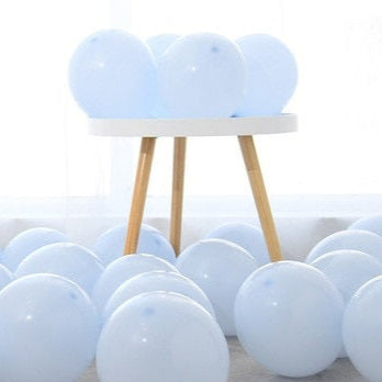 10" Pastel Blue macaron latex balloons, 20 pack, premium quality latex balloons, pastel blue party balloons, wedding décor, birthday balloons, baby shower balloons, helium and air-filled balloons, stylish event balloons, indoor and outdoor balloons.