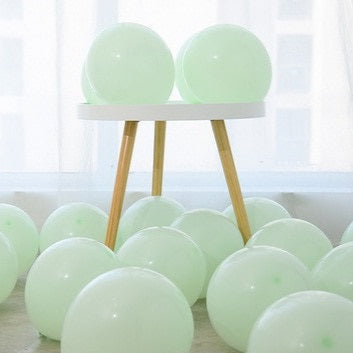 10" Pastel Green macaron latex balloons, 20 pack, premium quality latex balloons, pastel green party balloons, wedding décor, birthday balloons, baby shower balloons, helium and air-filled balloons, stylish event balloons, indoor and outdoor balloons.