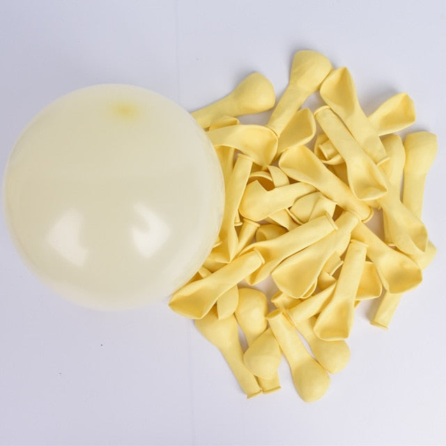 10" Pastel Yellow macaron latex balloons, 20 pack, premium quality latex balloons, pastel yellow party balloons, wedding décor, birthday balloons, baby shower balloons, helium and air-filled balloons, stylish event balloons, indoor and outdoor balloons.