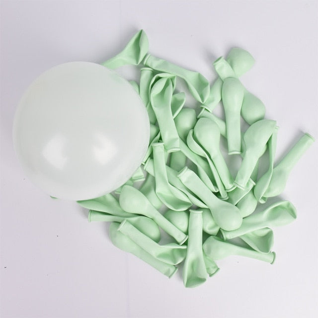10" Pastel Green macaron latex balloons, 20 pack, premium quality latex balloons, pastel green party balloons, wedding décor, birthday balloons, baby shower balloons, helium and air-filled balloons, stylish event balloons, indoor and outdoor balloons.