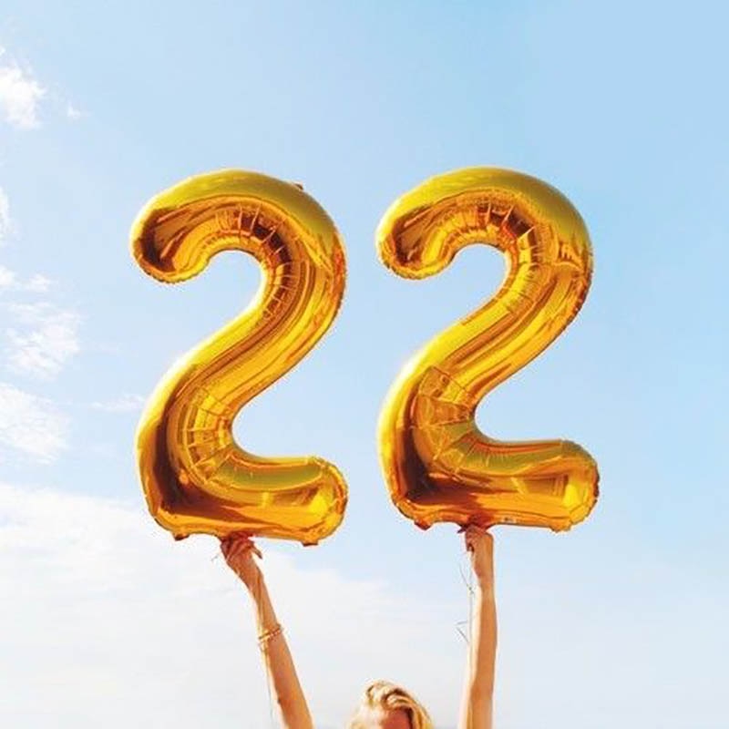32 inches Number Foil Balloons - Gold-Decoren