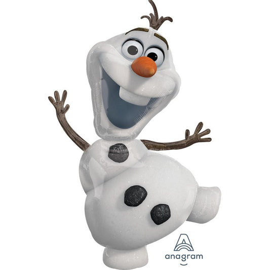 Olaf foil balloon, Disney Frozen Olaf balloon, SuperShape Olaf balloon, large Frozen party balloon, 58cm x 104cm Olaf balloon, helium Olaf balloon, Frozen birthday decorations

