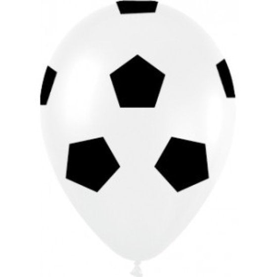 White balloon with black pentagon patterns on a white background