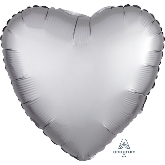 Satin Luxe Platinum Anagram Heart Foil Balloon 45cm (18")