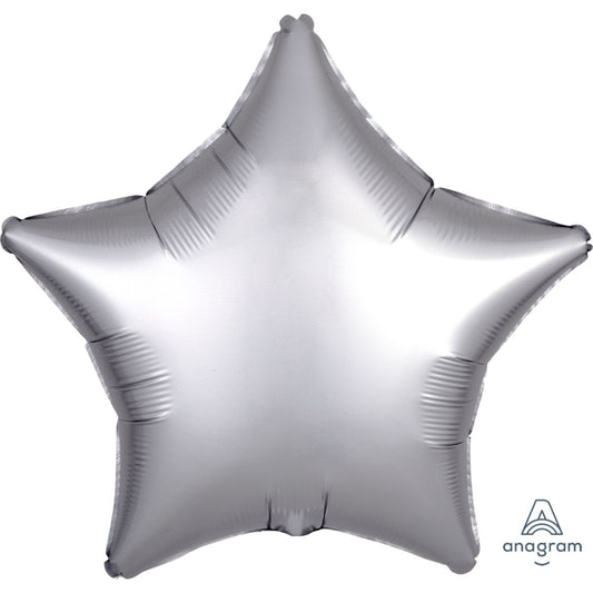 Satin Luxe Platinum Anagram Star Foil Balloon 45cm (18")