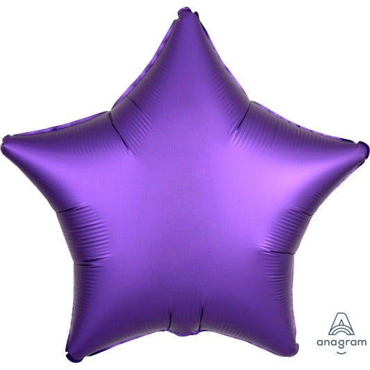 Satin Luxe Purple Royale Anagram Star Foil Balloon 45cm (18")