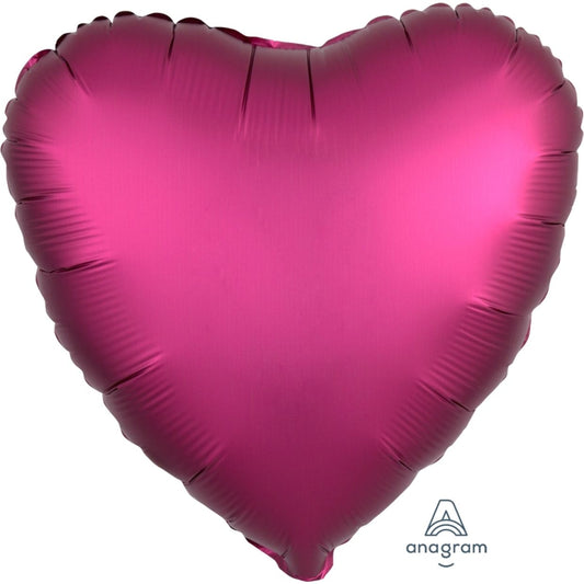 Satin Luxe Pomegranate Anagram Heart Foil Balloon 45cm (18")