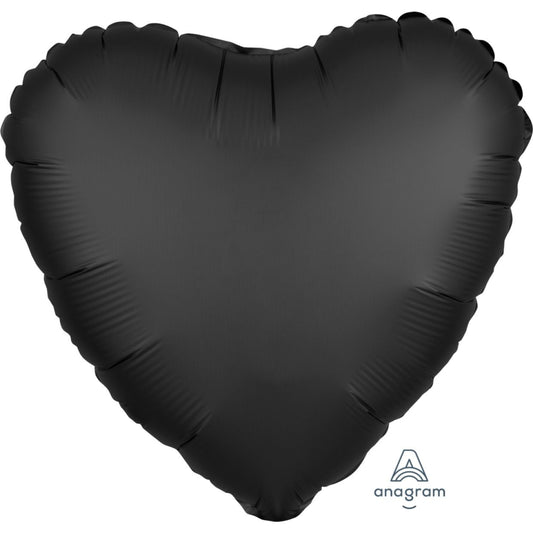 Satin Luxe Onyx Anagram Heart Foil Balloon 45cm (18")