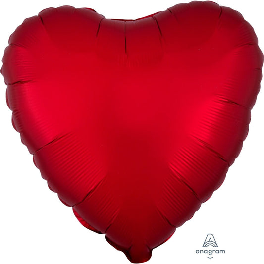 Satin Luxe Sangria Anagram Heart Foil Balloon 45cm (18")