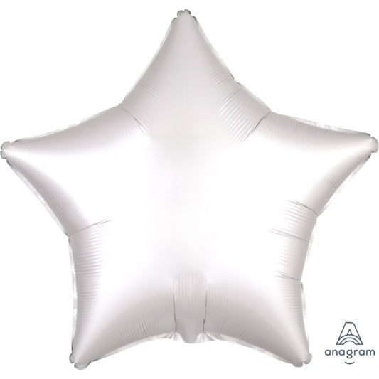 Satin Luxe White Anagram Star Foil Balloon 45cm (18")