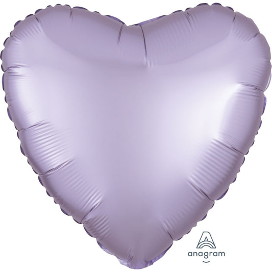 Satin Luxe Pastel Lilac Anagram Heart Foil Balloon 45cm (18")