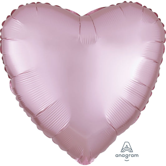 Satin Luxe Pastel Pink Anagram Heart Foil Balloon 45cm (18")