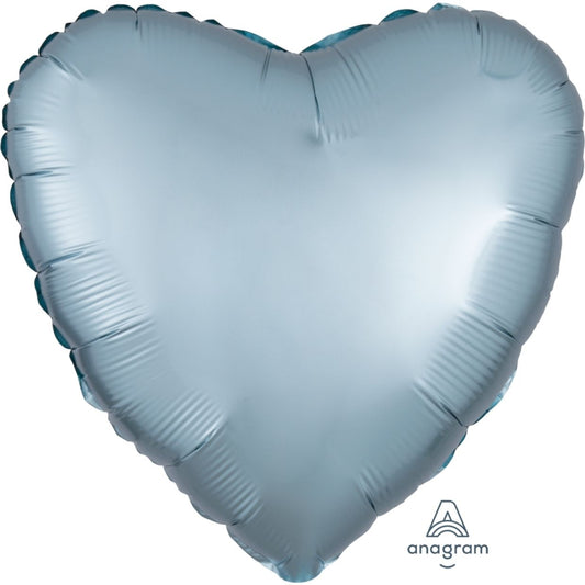 Satin Luxe Pastel Blue Anagram Heart Foil Balloon 45cm (18")