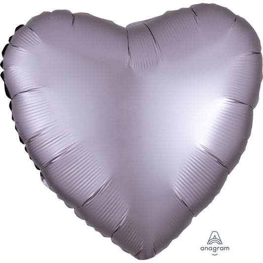 Satin Luxe Greige Anagram Heart Foil Balloon 45cm (18")