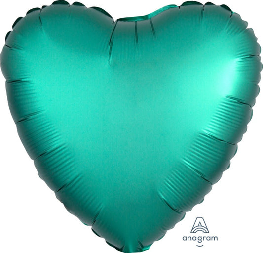 Satin Luxe Jade Anagram Heart Foil Balloon 45cm (18")