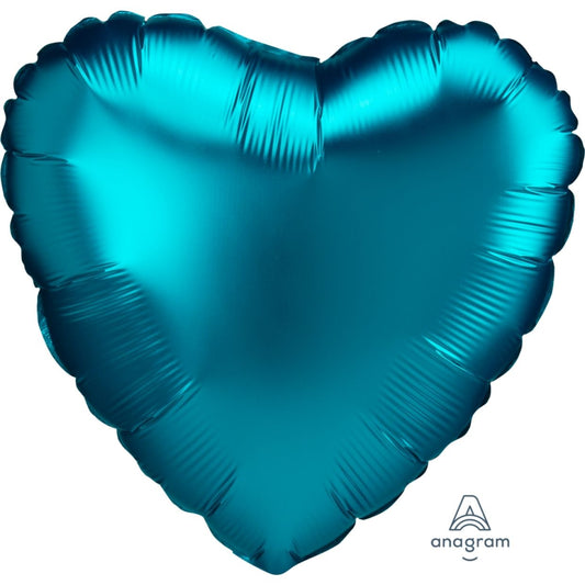 Satin Luxe Aqua Anagram Heart Foil Balloon 45cm (18")