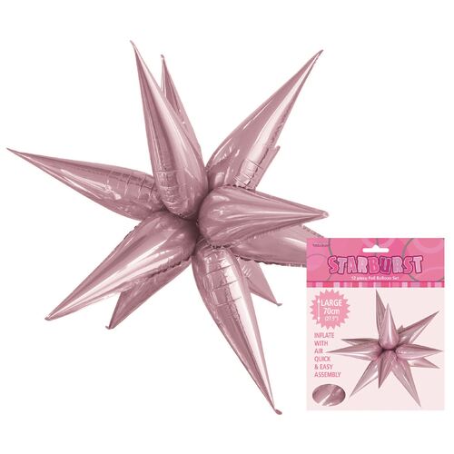 starburst foil balloon, lovely pink starburst balloon, glitz starburst balloon 70cm, pink party balloons, helium foil balloon 70cm, self-sealing party balloon, reusable foil balloon, large starburst balloon, pink theme party balloon, helium balloon bouquet, standalone starburst balloon, foil star balloon, birthday balloon decoration, metallic pink balloon.