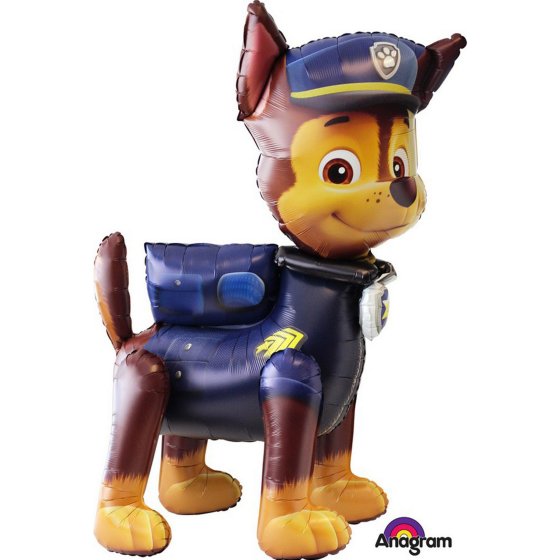 AirWalker Paw Patrol Chase foil balloon, large Chase balloon 93cm x 137cm, self-sealing helium balloon, Paw Patrol party decoration, Chase party balloon, kids’ party supplies, interactive foil balloon, Paw Patrol birthday party décor.