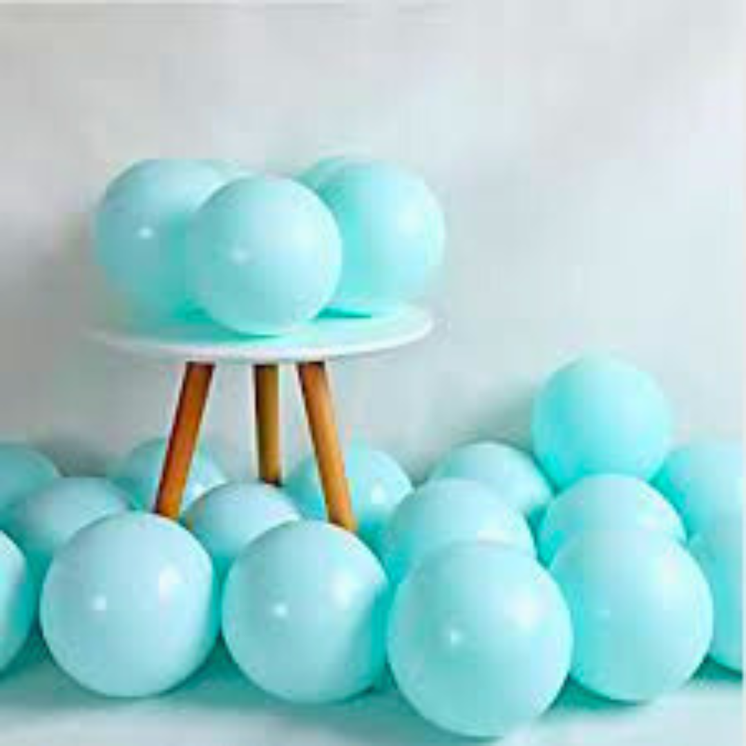 10" Pastel Tiffany Blue macaron latex balloons, 20 pack, premium quality latex balloons, pastel blue party balloons, wedding décor, birthday balloons, baby shower balloons, helium and air-filled balloons, stylish event balloons, indoor and outdoor balloons.