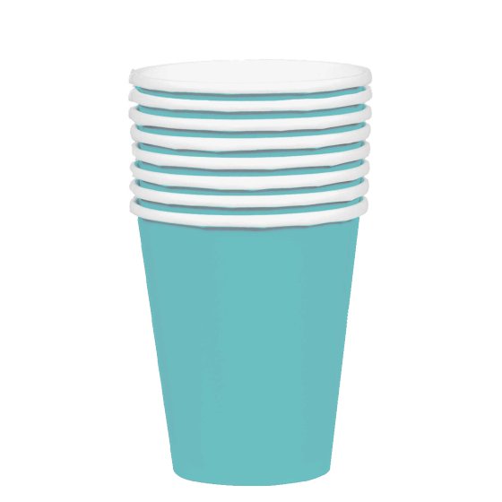 robin's egg blue paper cups, disposable paper cups, party cups 354ml, birthday paper cups, baby shower cups, disposable cups for events, elegant paper cups, 20 pack paper cups, easy clean-up paper cups, robin's egg blue party supplies